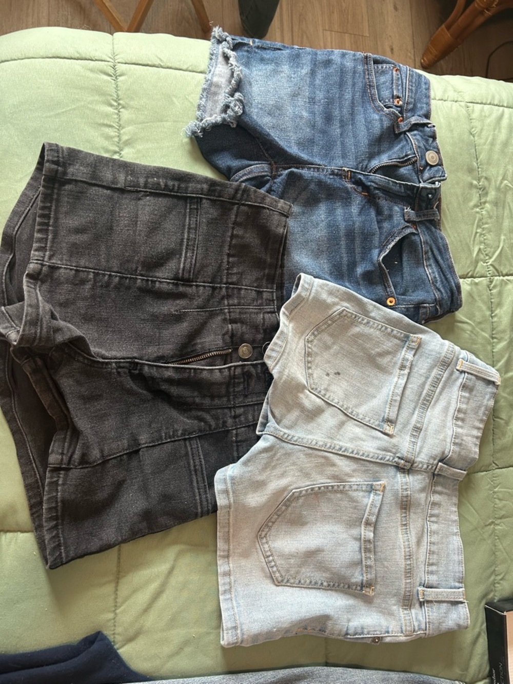 Women’s Denim Shorts bundle- Light Blue, Dark Blue, Black, size 3
